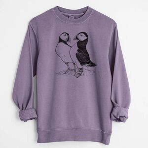 EUC Independent Trading Co./Because Tees Puffin Pigment-Dyed Crewneck Sweatshirt